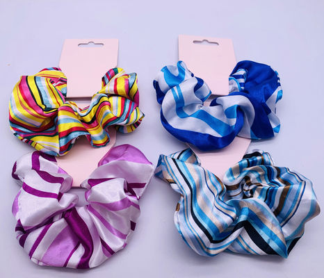 Accesorios para el cabello de tejido de seda Boho Scrunchies multicolor para el exterior