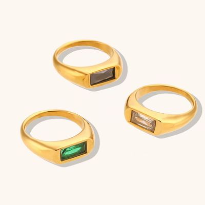 Piedra de nacimiento de oro Anillo de dama de lujo Reutilizable Ligero para mujeres