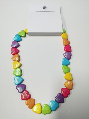 Brazalete de cuentas de corazón multicolor, Brazalete de arco iris práctico para niños