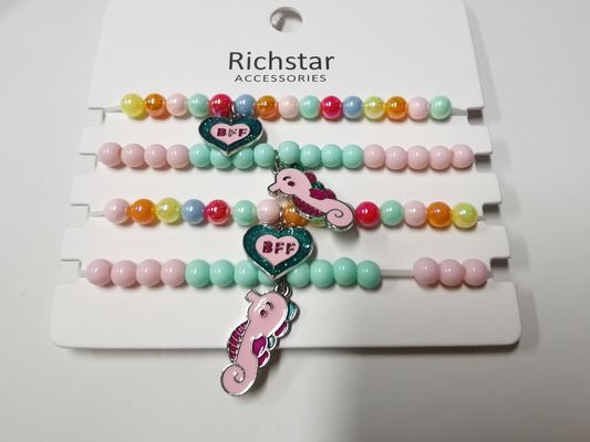 Joyería unisex pulida para niños, pulsera de arco iris de cumpleaños.
