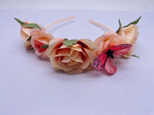 Banda floral para la cabeza de mujeres, banda de pelo de flores reutilizable para la boda