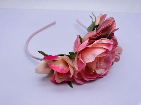 El cabello de la flor rosa adolescente Accesorio de la cabeza de la banda de usos múltiples Durable