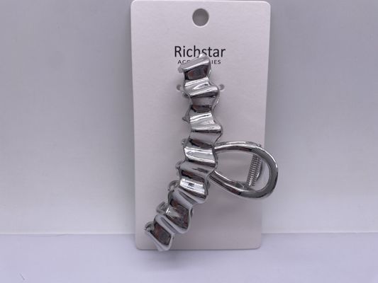 Garra de pelo de plata pulida y duradera, abrazadera de pelo de metal multifunción