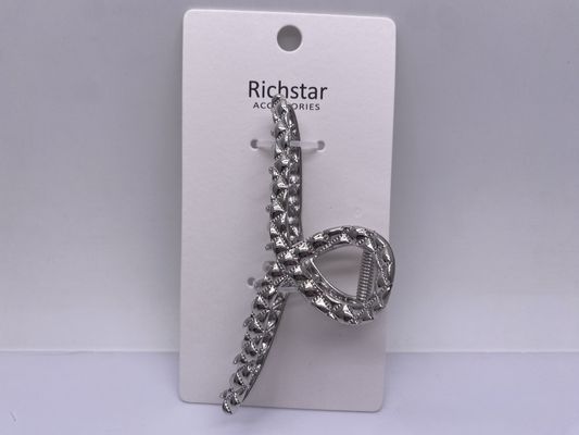 Accesorios para el cabello de metal geométrico clip de garra Color plateado práctico