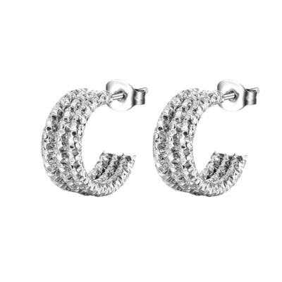 Unisex Full Pave Diamante Los aretes de tamaño medio con solución de fijación de tornillo atrás