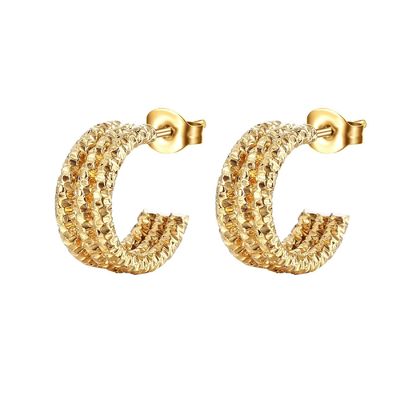 Unisex Full Pave Diamante Los aretes de tamaño medio con solución de fijación de tornillo atrás