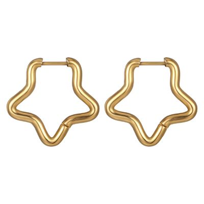 Los pendientes de oro de marco abierto de estrellas son elegantes y geométricos para usar todos los días