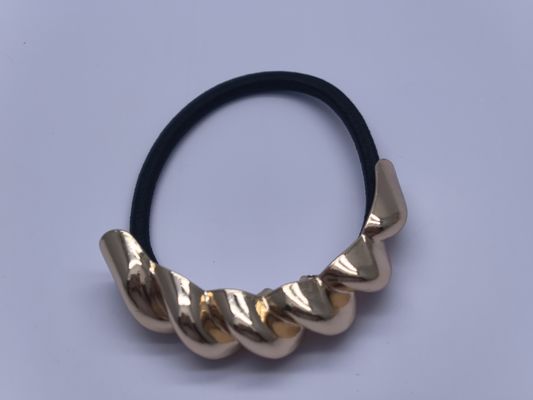 Enlace de pelo de metal pesado en forma de onda Accesorios para el cabello con acabado pulido