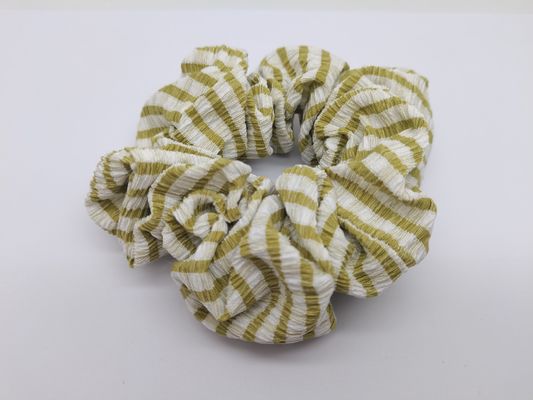 Scrunchie de tela de rayas verdes Scrunchie de cabello para múltiples ocasiones