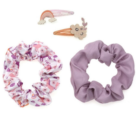 Scrunchies para el cabello de los niños con clip para el cabello que coincide con varios colores