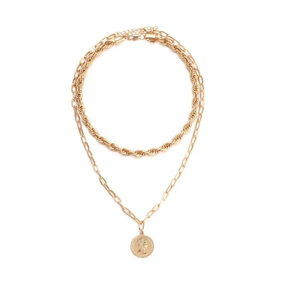 Elegante collar de oro perfecto para cualquier ocasión hecho de poliéster
