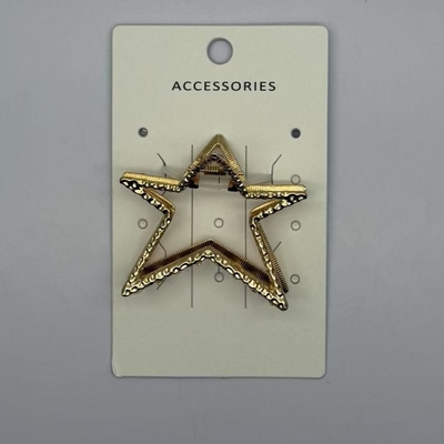 Gran Estrella Durable Golden Hair Claw Clips Accesorios para el cabello ligeros y con estilo