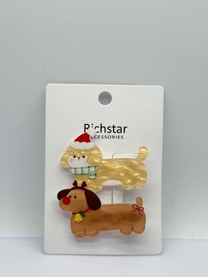 Diseño Único Bonito Animal Acrílico 2-Paquetes Pinza para el Cabello