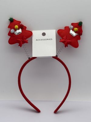 Banda de pelo de fiesta con decoraciones de árboles de Navidad