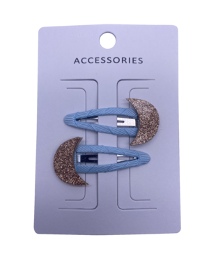 Accesorios para el cabello infantiles de luna con lentejuelas, horquilla, material envuelto en tela