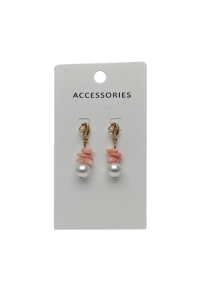 Pendientes colgantes de perlas con cuentas de piedra natural para niñas