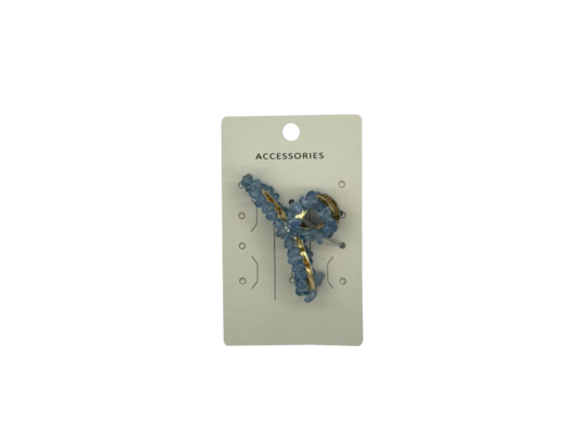 Horquilla enrollada a mano con garra de grava de cristal natural