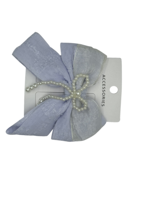 Fabric Hair Accessories Bow Pearl Streamer Hairpin for Parties