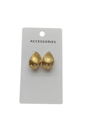 Moda Oro Revestido Lámpara de lágrimas Orecillos de forma de fresa Orecillos de acero inoxidable gruesos Mujeres