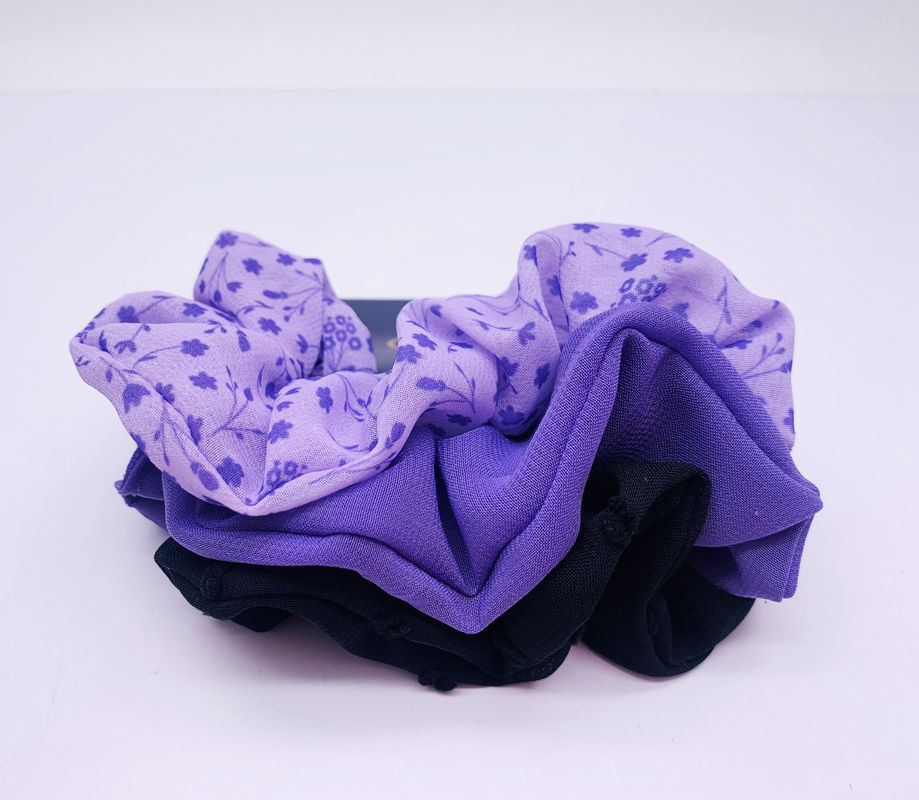 Mujeres Accesorios para el cabello de tela portátil Scrap Scrunchie Color púrpura