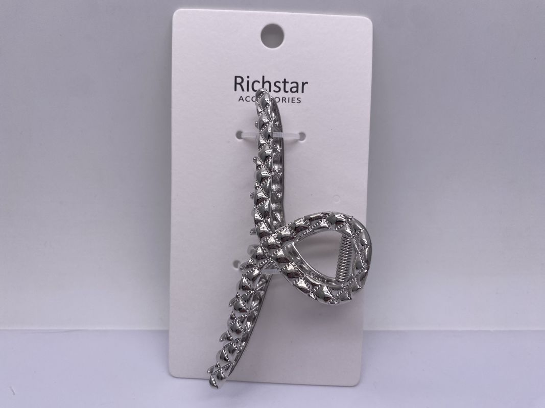 Accesorios para el cabello de metal geométrico clip de garra Color plateado práctico