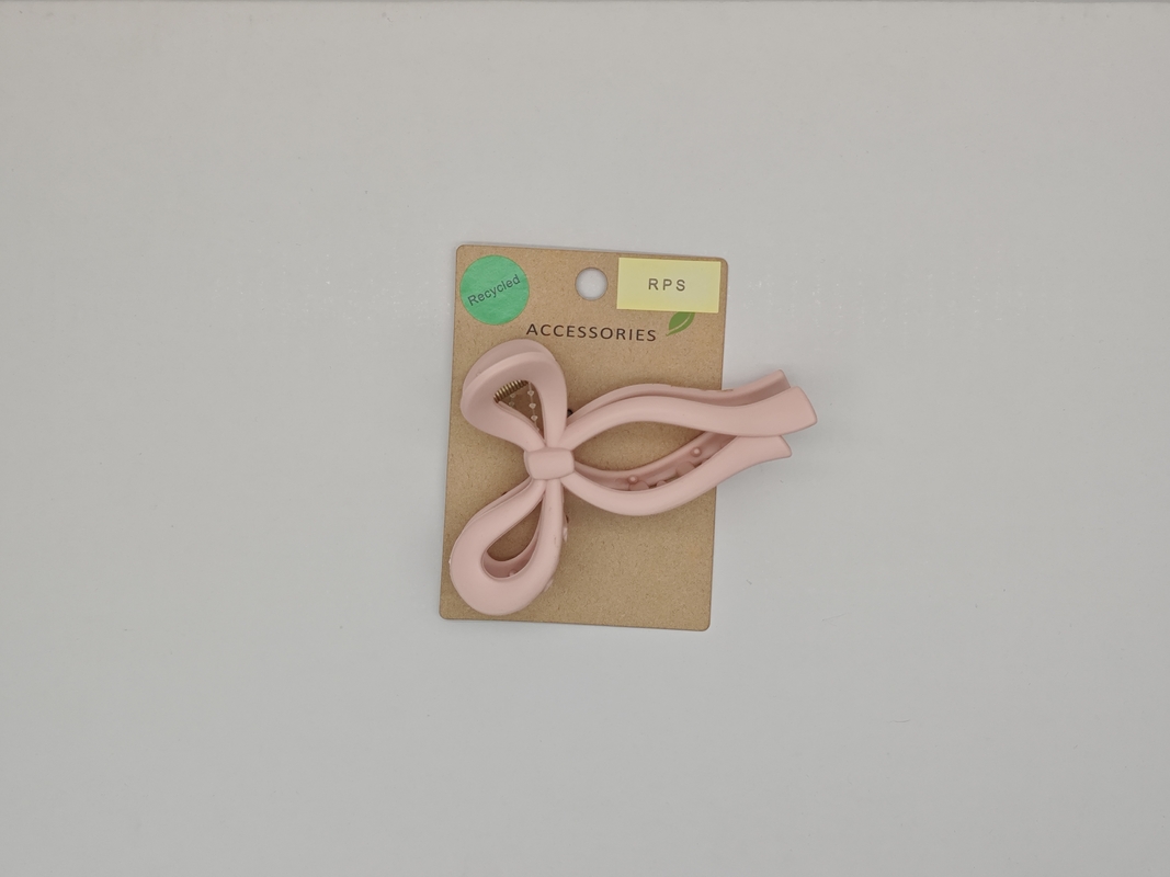 Varios diseños de pinza para el pelo de lazo de plástico reciclado ligero para mujer, ligera y ecológica