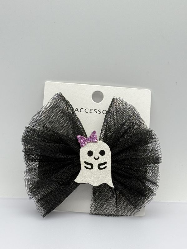 Varios colores lindo Ghost Bow clip de pelo perfecto para Halloween toda la temporada