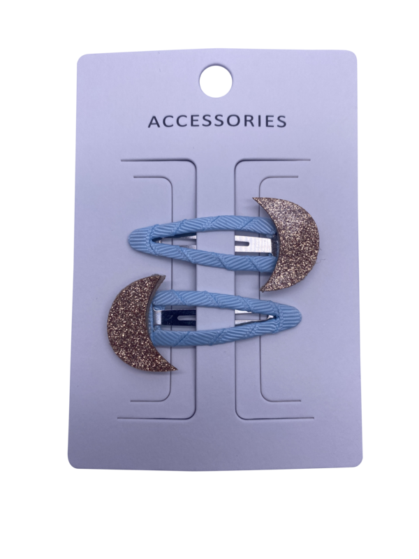 Accesorios para el cabello infantiles de luna con lentejuelas, horquilla, material envuelto en tela