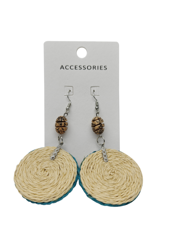 Handmade Rattan Drop Earrings Bohemian Woven Jewelry for Women