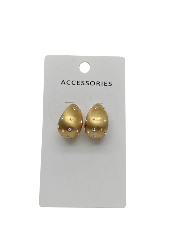 Moda Oro Revestido Lámpara de lágrimas Orecillos de forma de fresa Orecillos de acero inoxidable gruesos Mujeres